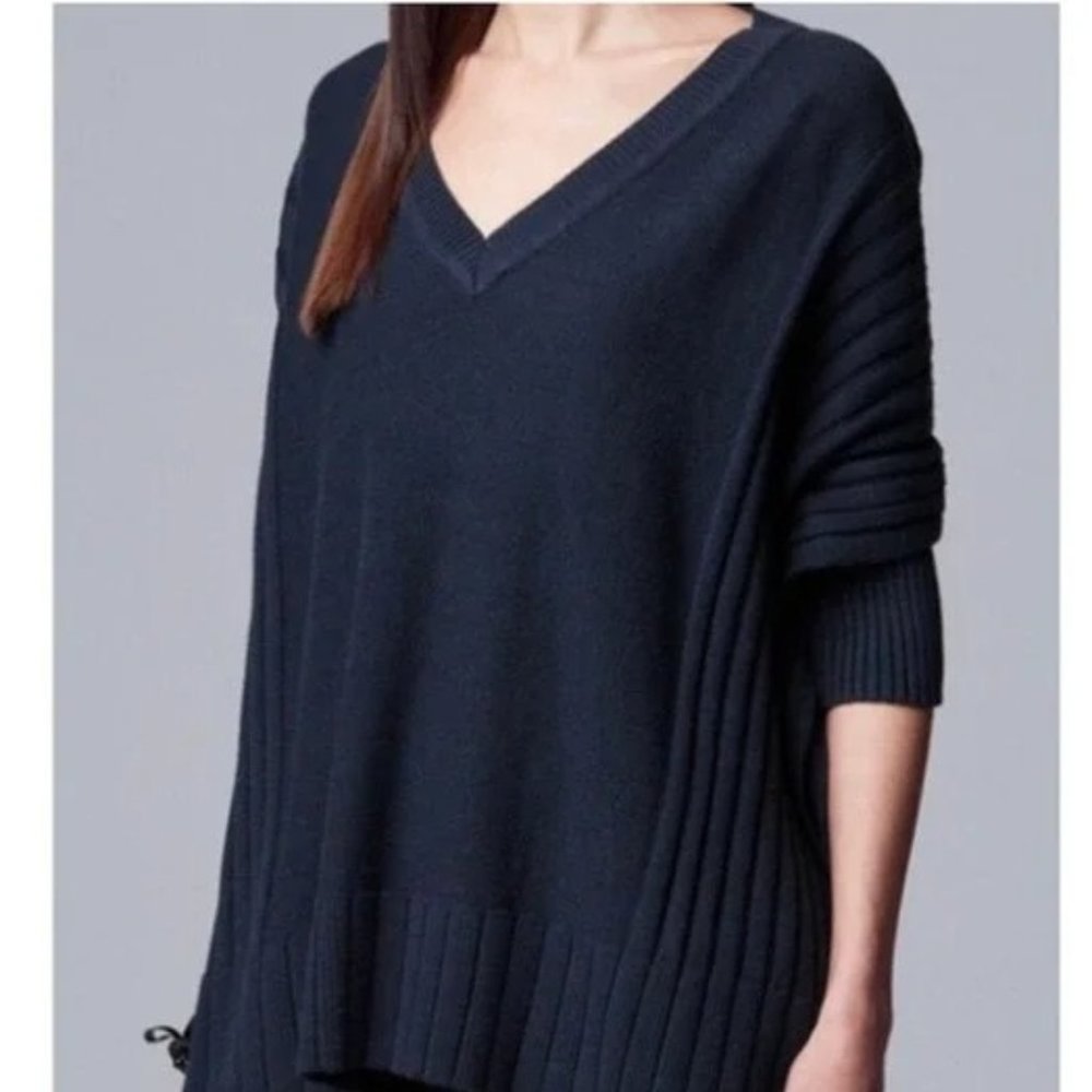 Women’s Simply Vera Vera Wang Ribbed Poncho Sweater